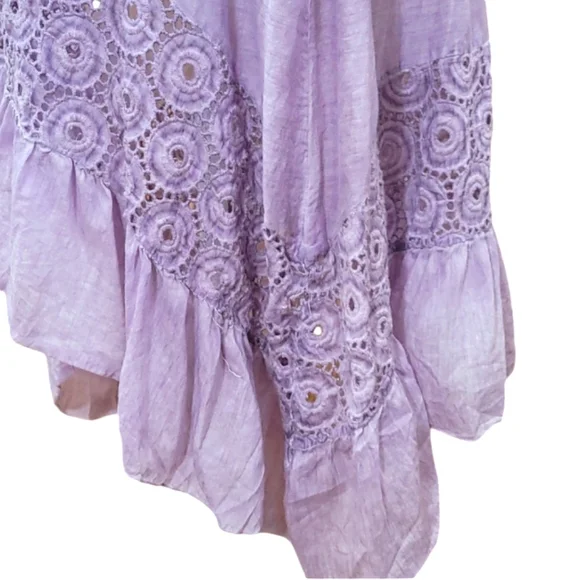 Saga Silk Blend Embroidered Asymmetrical Dress V-neck - Picture 4 of 11